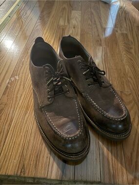 Frye Men's Dark Brown Leather Moc Toe Lace-Up Boots